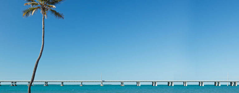 JAV. Kelias Užjūrio greitkelis vedantis nuo Long Point Key į Florida Keys