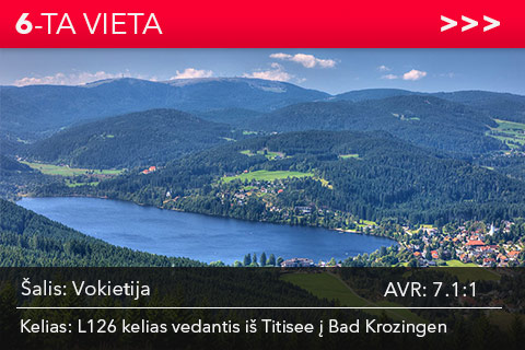 Vokietija. Kelias L126 kelias vedantis iš Titisee į Bad Krozingen