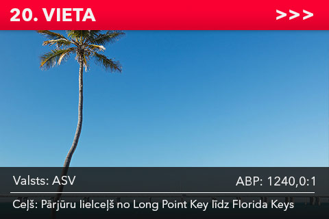 ASV. Pārjūru lielceļš no Long Point Key līdz Florida Keys