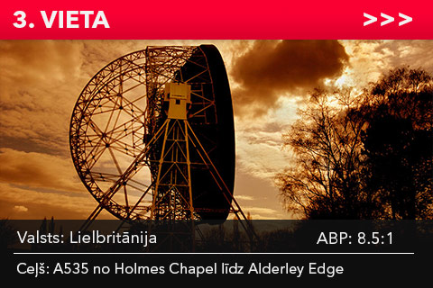 Lielbritānija. A535 no Holmes Chapel līdz Alderley Edge